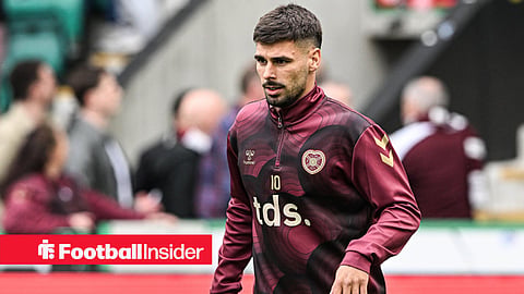 Claudio Braga warming up for Hearts pre-match