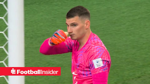 Dominik Livakovic after making a save for Croatia against England at Dallas Stadium in the 2026 World Cup