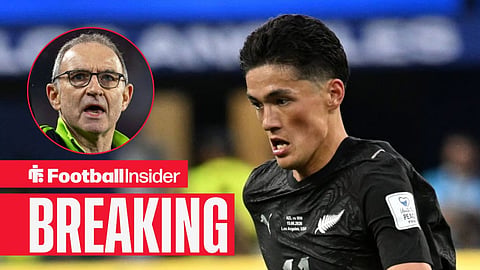 Elijah Just in action for New Zealand, with Martin O'Neill in a circular inset