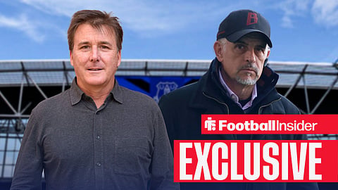 Everton owner Dan Friedkin and Burnley chief Alan Pace stand together at the Hill Dickinson Stadium.