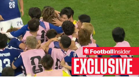 Japan's squad celebrate after equalising against the Netherlands in their 2026 World Cup opener.