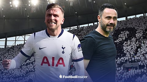 West Ham attacker Jarrod Bowen edited into Tottenham shirt with Roberto De Zerbi pictured behind