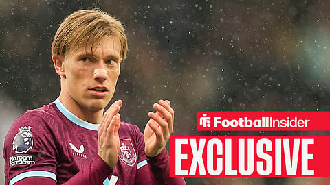 Zian Flemming clapping while in Burnley home kit