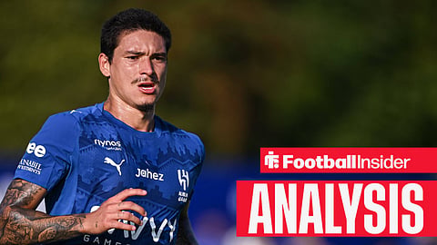 Darwin Nunez jogging in Al-Hilal shirt