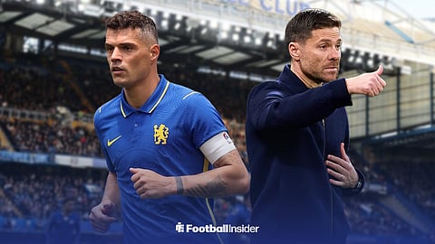 Sunderland midfielder Granit Xhaka edited into Chelsea shirt with Xabi Alonso alongside