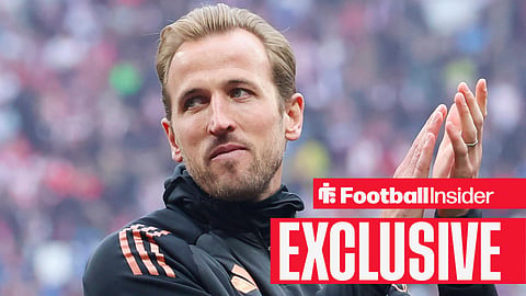Bayern Munich striker Harry Kane claps