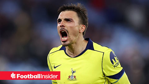 Tottenham midfielder Joao Palhinha shouts
