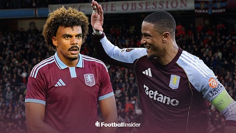 Villarreal defender Renato Veiga edited into Aston Villa shirt with Ezri Konsa inset