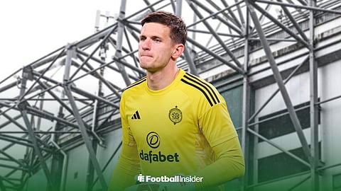 Dinko Horkas in Celtic kit outside of Celtic Park