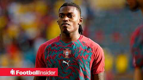 AC Milan and Portugal winger Raphael Leao warms up at the World Cup