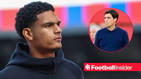 Former Liverpool defender Jarell Quansah features for Bayer Leverkusen / New Liverpool manager Andoni Iraola looks on from the sidelines