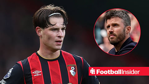 Alex Scott in action for Bournemouth, with Michael Carrick in a circular inset