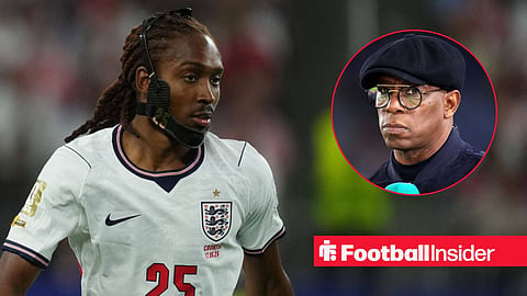 Djed Spence England looks on during England and Croatia, Group L FIFA World Cup, 17 June, 2026 / Arsenal legend Ian Wright speaking on ITV Sport