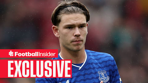 Everton winger Tyler Dibling claps