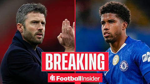 Michael Carrick applauding at Man United, with Andrey Santos in action for Chelsea