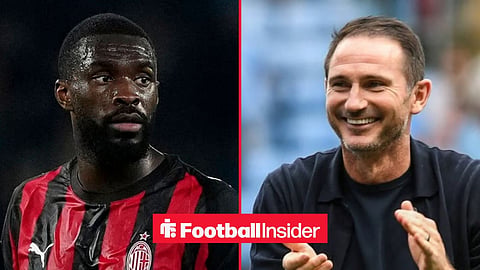 Fikayo Tomori in action for AC Milan, with Frank Lampard applauding at Coventry