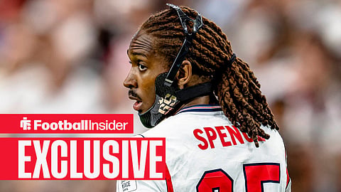 Tottenham defender Djed Spence playing for England at the World Cup