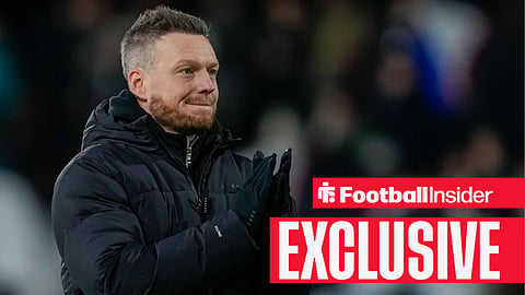 Football Insider exclusive as Middlesbrough manager Kim Hellberg applauds after a game.