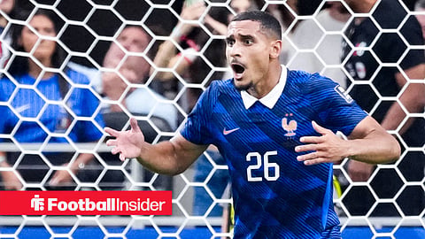 Maxence Lacroix shouting in goalmouth with hands up