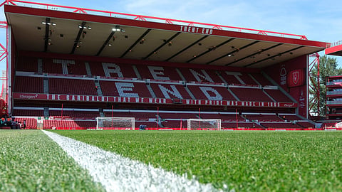 The Trent End seen during the Premier league football match between Nottingham Forest and Bournemouth at City Ground