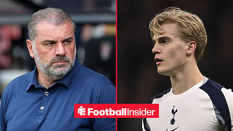Al-Nassr manager Ange Postecoglou with Tottenham midfielder Lucas Bergvall inset