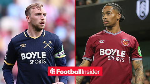 Jarrod Bowen of West Ham United during the Brentford vs West Ham United Premier League match at Gtech Community Stadium, London / Crysencio Summerville of West Ham United in action during the Premier League away game against Fulham at Craven Cottage