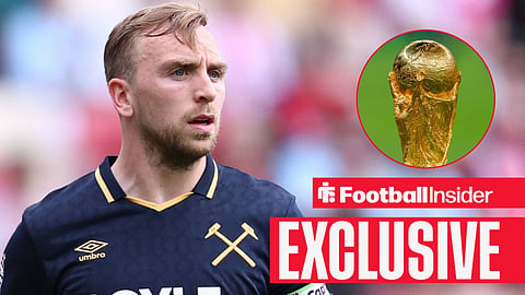 West Ham captain Jarrod Bowen with the World Cup inset