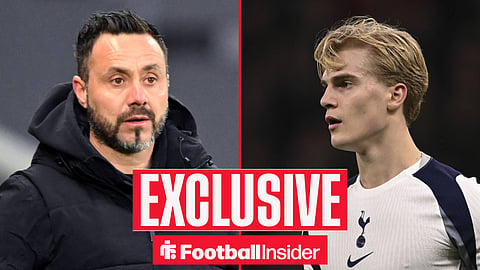 Tottenham manager Roberto De Zerbi with Lucas Bergvall inset