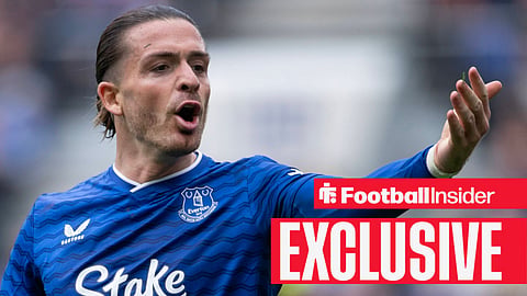 Manchester City winger Jack Grealish protesting while on loan at Everton