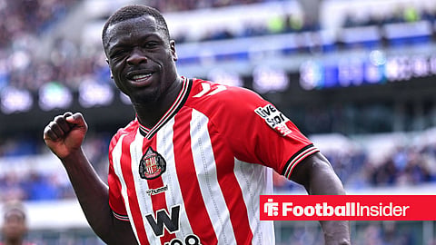 Brian Brobbey celebrating a goal for Sunderland by fist pumping