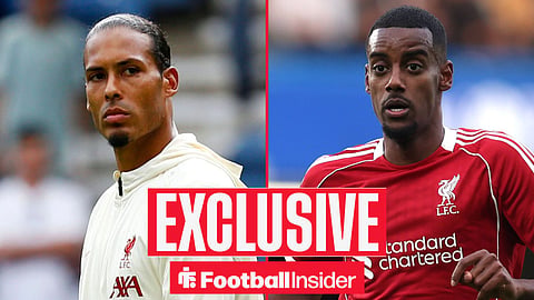 Liverpool players Virgil van Dijk and Alexander Isak inset