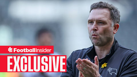 John Eustace clapping in Derby County gear