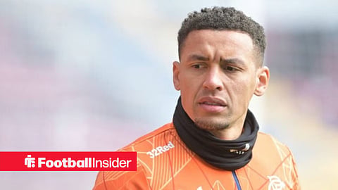 James Tavernier during a warm-up with Rangers