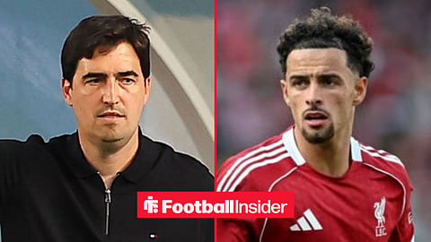 Andoni Iroala on the sidelines, with Curtis Jones in action for Liverpool