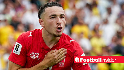 Ruben Vargas celebrating a goal at the World Cup