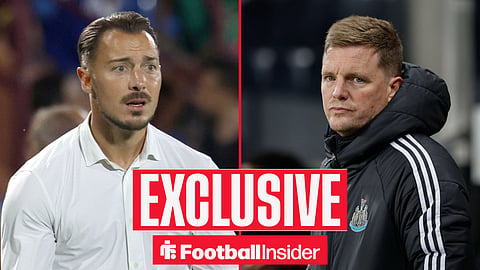 Incoming Newcastle manager Matthias Jaissle with former manager Eddie Howe  inset