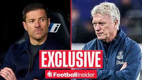 Chelsea manager Xabi Alonso with Everton manager David Moyes inset