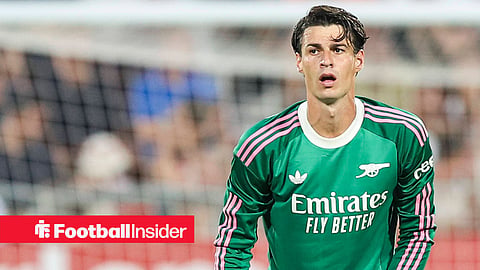 Kepa Arrizabalaga of Arsenal FC controls the ball during the 49th Trofeu Costa Daurada friendly match between Girona FC and Arsenal FC at Estadi Montilivi, on August 1, 2026