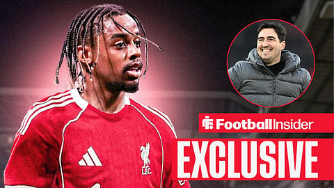 PSG star Bradley Barcola in Liverpool's 2026-27 home kit at Anfield / Bournemouth manager Andoni Iraola during the Premier League match between Southampton and Bournemouth at the St Mary s Stadium, Southampton, England on 15 February 2025