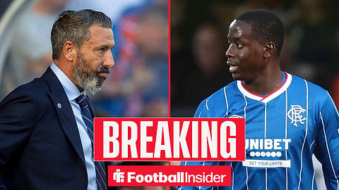 Derek McInnes on the sidelines with Djeidi Gassama in action for Rangers
