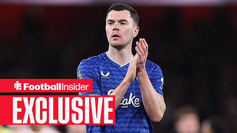 Everton defender Michael Keane claps