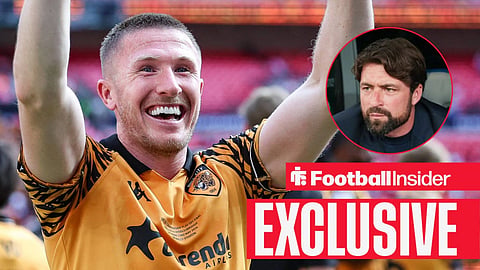 John Lundstram celebrating at Hull, with Russell Martin in a circular inset