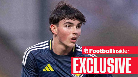 Hong Kong FC forward Cai McGunnigle featuring for Scotland U17s