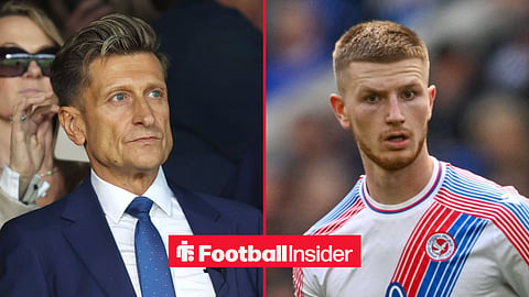 Steve Parish in the stands at Selhurst Park, with Adam Wharton in action for Crystal Palace