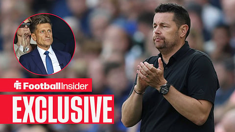 Pierre Sage Manager of Crystal Palace during the Premier League match between Everton v Crystal Palace at Hill Dickinson Stadium, Liverpool on 22 August / Steve Parish Crystal Palace Co Owner with Co Owner David Blitzer during the UEFA Conference league Semi Final 2nd Leg match between Crystal Palace FC v FC Shakhtar Donetsk at Selhurst Park Stadium, London, England, on May 7