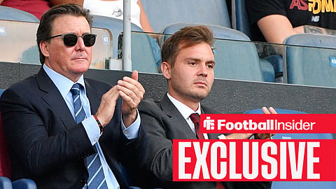 Dan and Ryan Friedkin, owners of Everton Football Club applauding in the stands