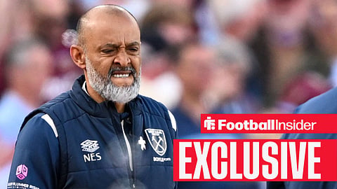 West Ham United manager Nuno Espirito Santo celebrates after the final whistle at the Premier League match between West Ham United and Everton at the London Stadium, London, UK on 25 April 2026