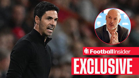 Mikel Arteta, manager of Arsenal Football Club, shouting orders from the sidelines / Howard Webb of the Professional Referee Organization PRO adresses the media in regards to officiating in the MLS and the use of video assisted refereeing VAR before the game between the Atlanta United and the Montreal Impact