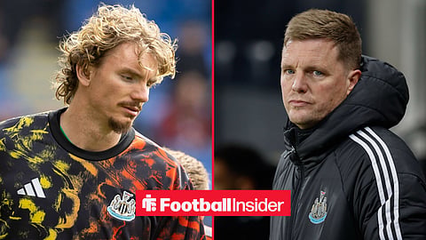 Juventus striker Nick Woltemade while at Newcastle with former manager Eddie Howe inset
