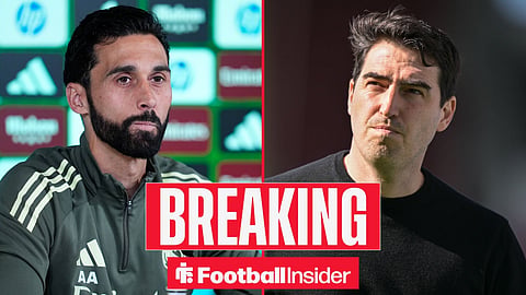 Alvaro Arbeloa in a press conference, with Andoni Iraola on the sidelines